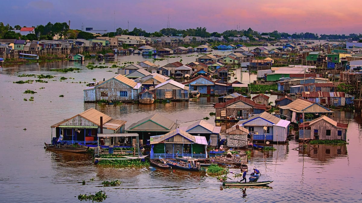 Làng bè Cồn Tiên, yên bình trong chiều…