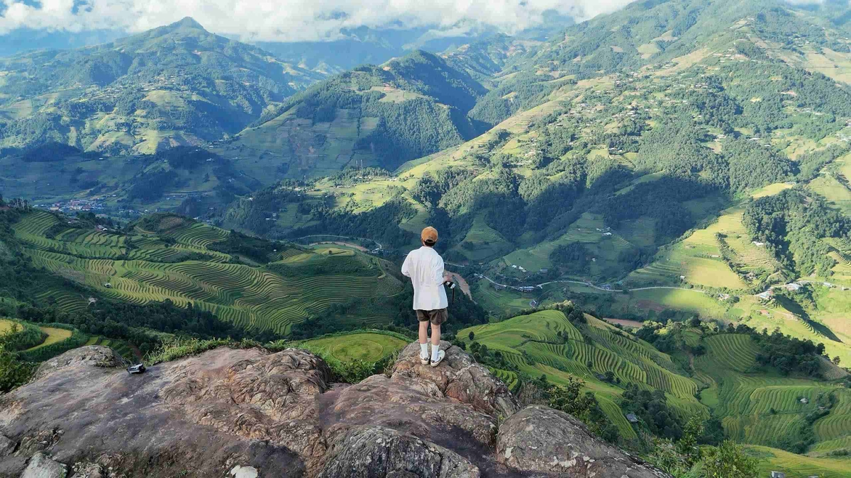 Watching the golden season from the 'dinosaur's spine' in Lao Cai