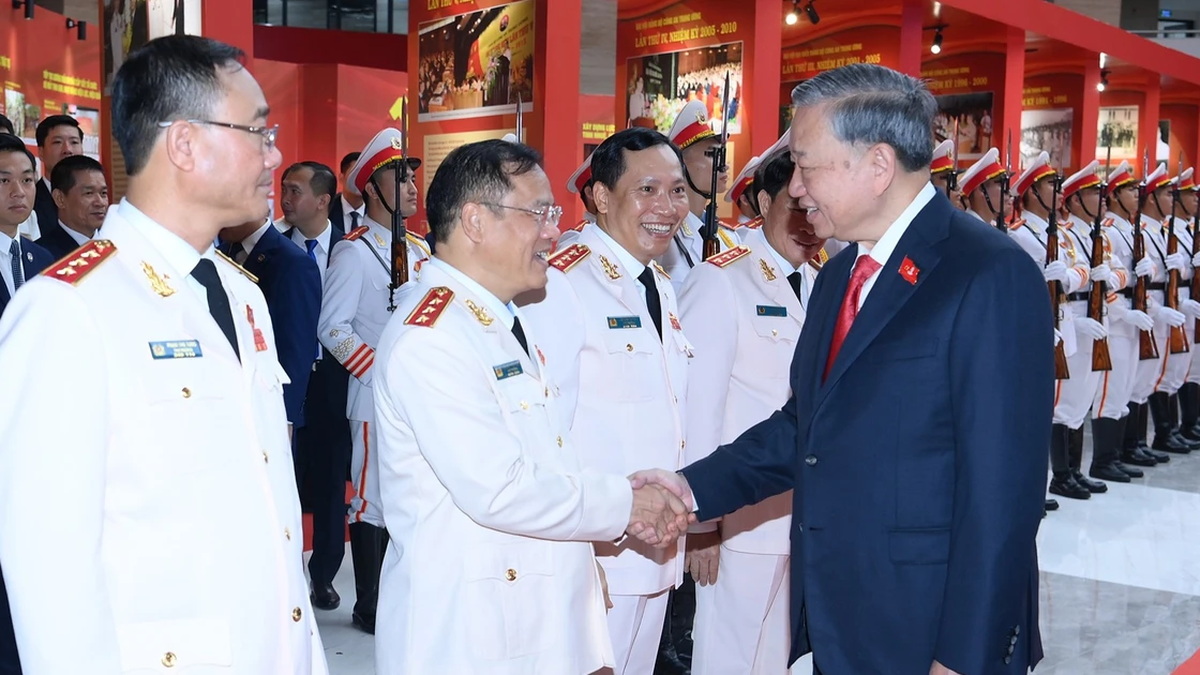[Ảnh] Tổng Bí thư Tô Lâm dự Đại hội đại biểu Đảng bộ Công an Trung ương lần thứ VIII