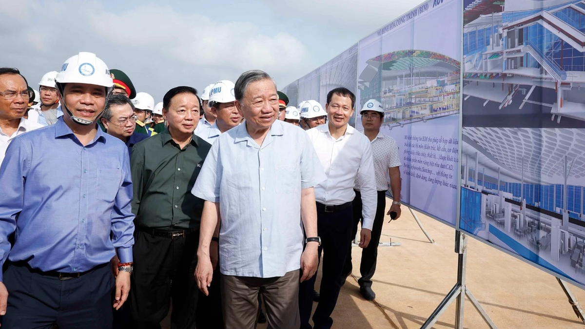 [រូបថត] អគ្គលេខាធិកា To Lam ទៅទស្សនាគម្រោងអាកាសយានដ្ឋានអន្តរជាតិ Long Thanh