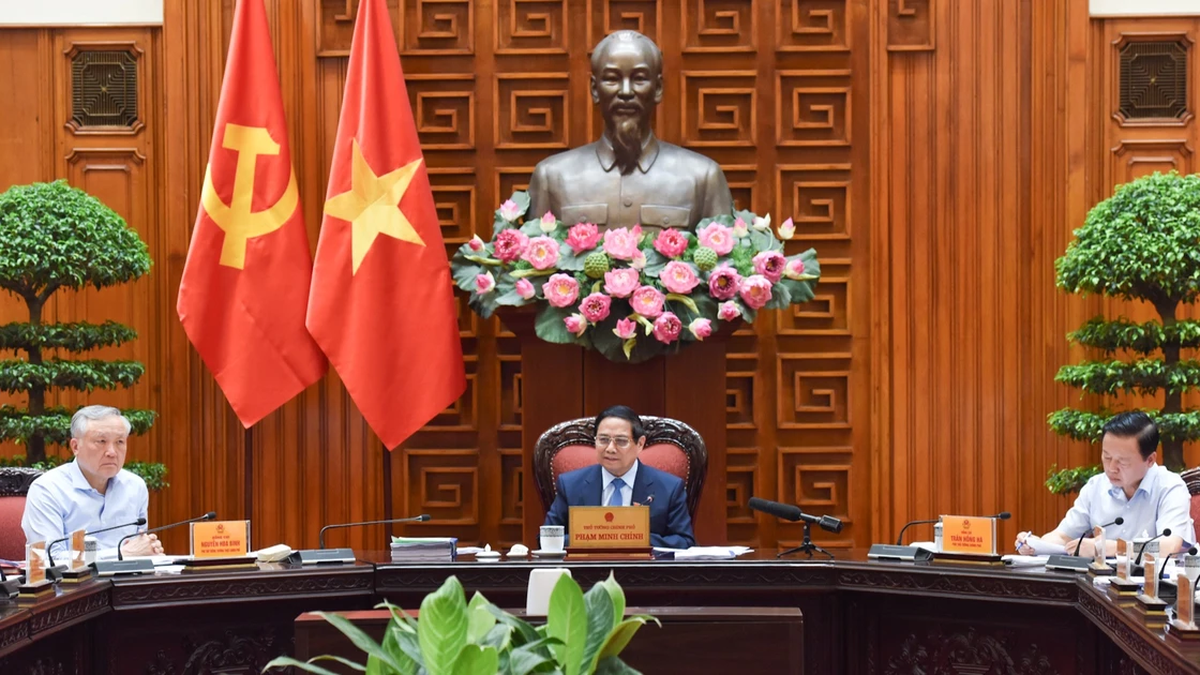 [Ảnh] Thủ tướng Phạm Minh Chính chủ trì cuộc họp rà soát công việc chuẩn bị đàm phán thương mại với Hoa Kỳ