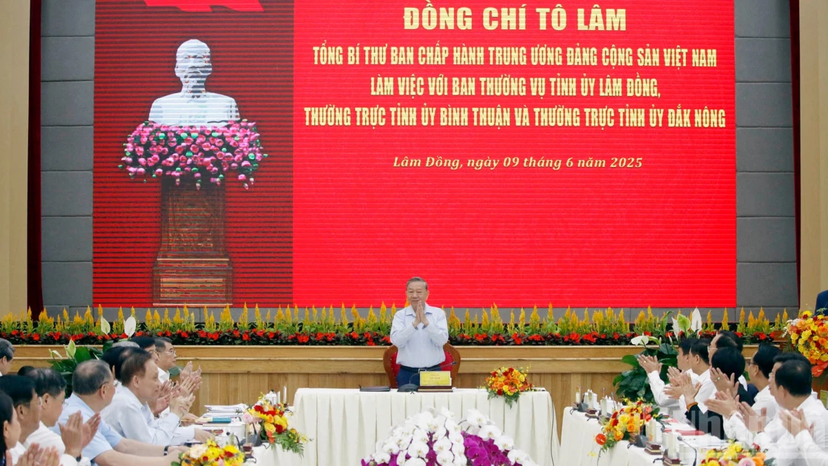 [Ảnh] Tổng Bí thư Tô Lâm làm việc với tỉnh Lâm Đồng, Bình Thuận và Đắk Nông