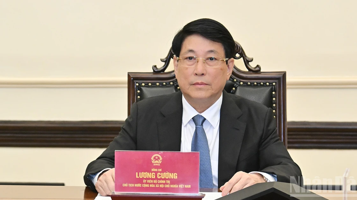 [Ảnh] Chủ tịch nước Lương Cường điện đàm với Tổng thống Hàn Quốc Lee Jae Myung