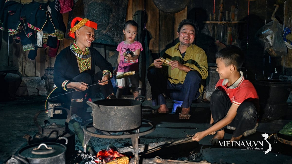 Happy gathering around the fire