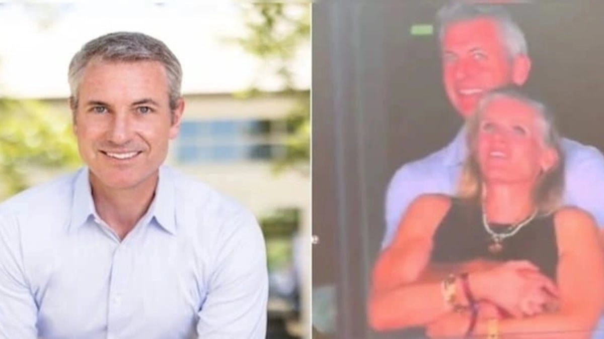 Portrait of the CEO of a billion-dollar company caught being intimate at Coldplay's concert