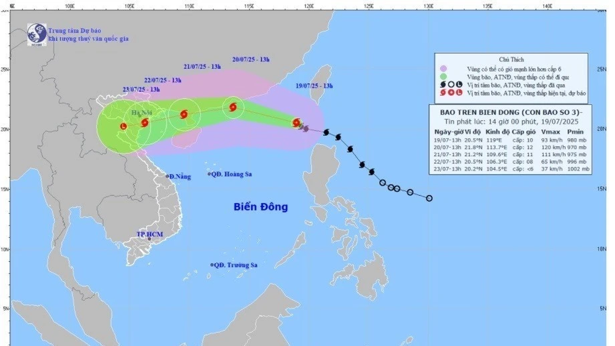 Les orages accompagnés de vents forts dans les provinces du nord ne sont pas dus à l'influence de la tempête n°3.