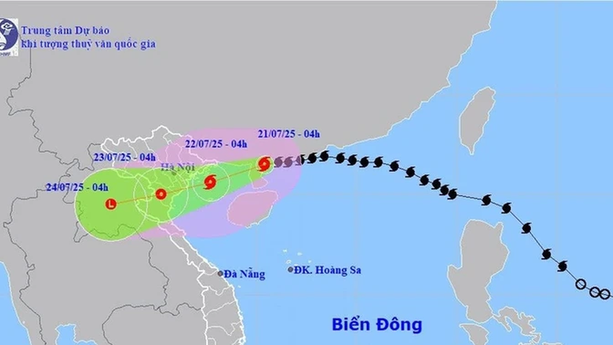 La tormenta se mueve en dirección oeste suroeste, a unos 275 kilómetros de Quang Ninh - Hai Phong.