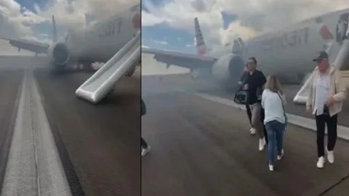 Plane carrying 173 people caught fire on takeoff, passengers fled