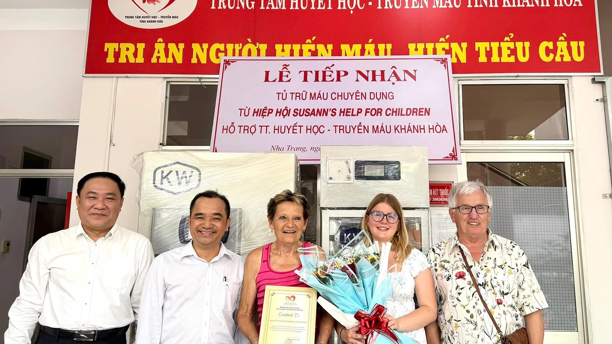 The Provincial Hematology and Blood Transfusion Center received blood storage equipment sponsored by Susann's Help for Children.