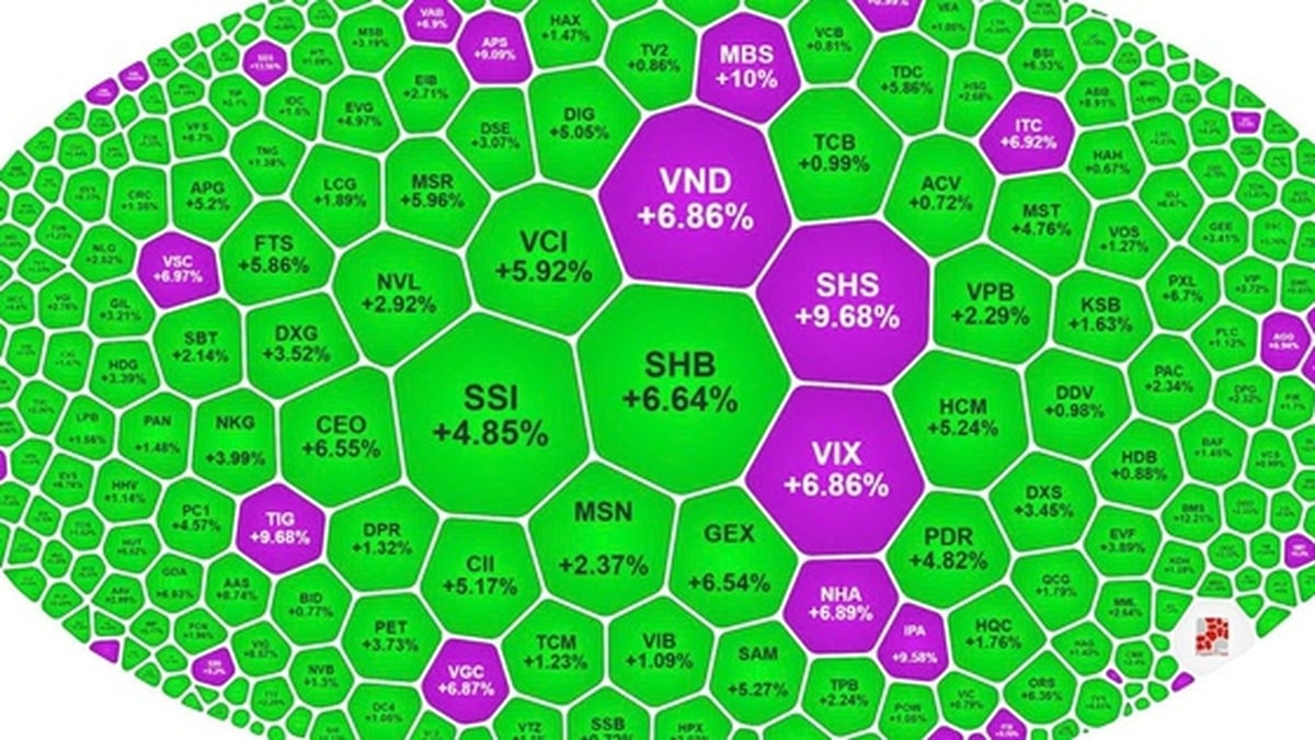 Purple stocks, VN-Index hits 25-year peak in Vietnam stock market