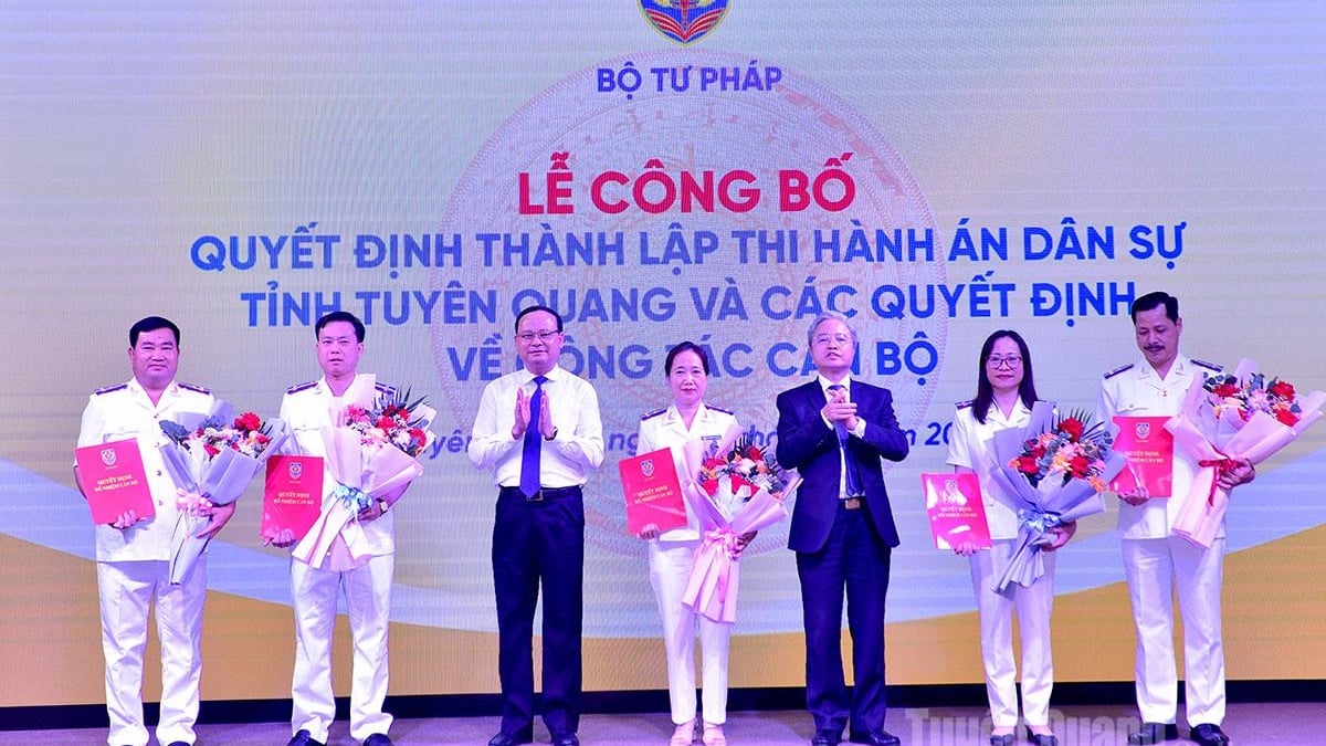 Die Zivilgerichtsvollstreckungsbehörde der Provinz Tuyen Quang gab die Entscheidung über ihre Gründung und die Personalarbeit bekannt.