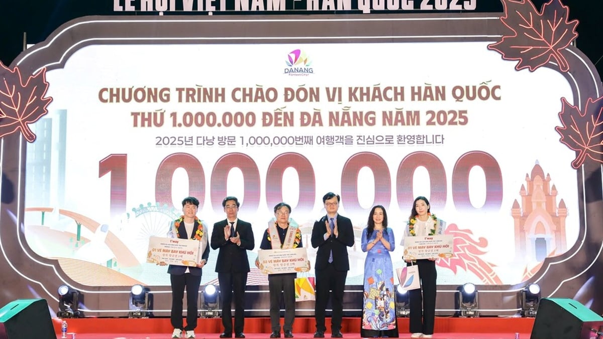 ดานังต้อนรับนักท่องเที่ยวชาวเกาหลีคนที่ 1 ล้านคนในปี 2568