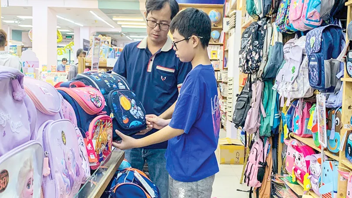 Variety of school bags for students