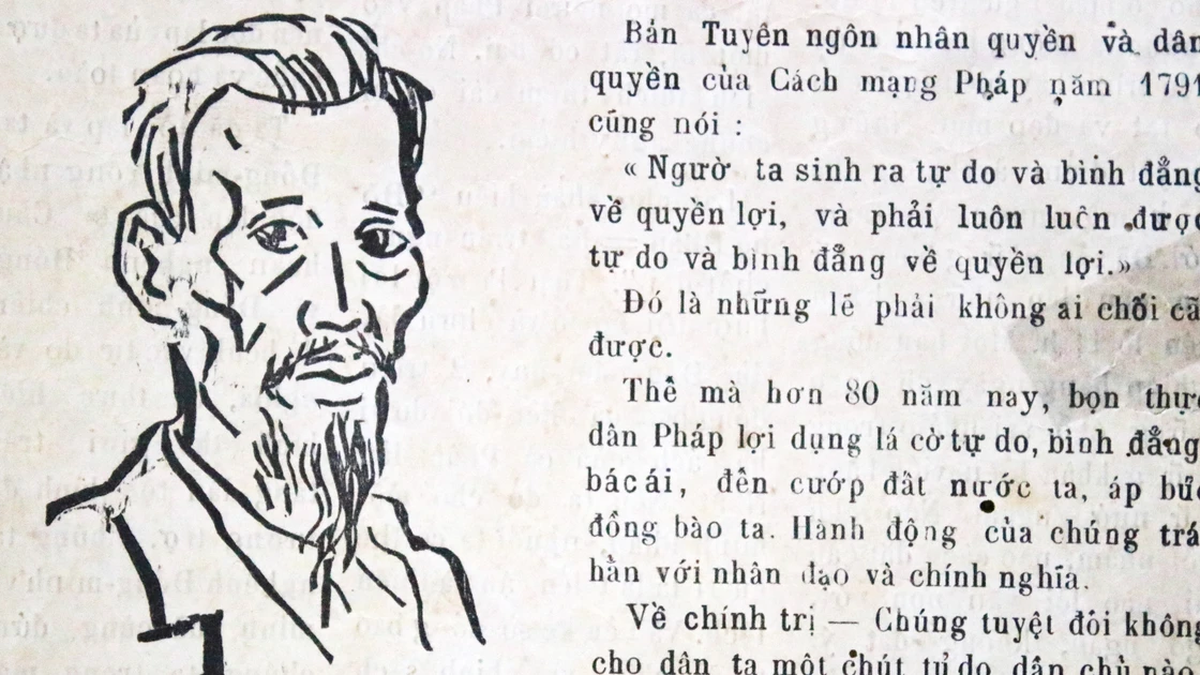 "การเดินทางข้ามเวลา" อ่านหนังสือพิมพ์เกี่ยวกับวันหลังวันชาติอันเป็นประวัติศาสตร์ 2 กันยายน พ.ศ. 2488