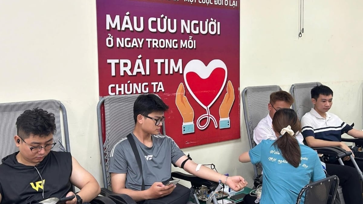 Der Blutspendeclub der Universitäten in Hai Phong wurde mobilisiert und erhielt fast 500 Blutkonserven.