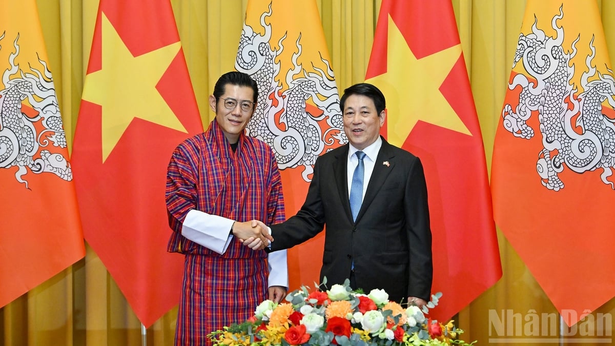 [Ảnh] Chủ tịch nước Lương Cường hội đàm với Quốc vương Bhutan Jigme Khesar Namgyel Wangchuck