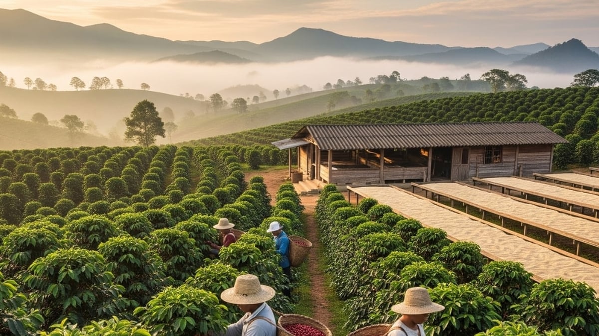 Prix ​​du café aujourd'hui 22 août 2025 : Poursuite d'une nouvelle hausse, franchissant le pic de 123 200 VND/kg