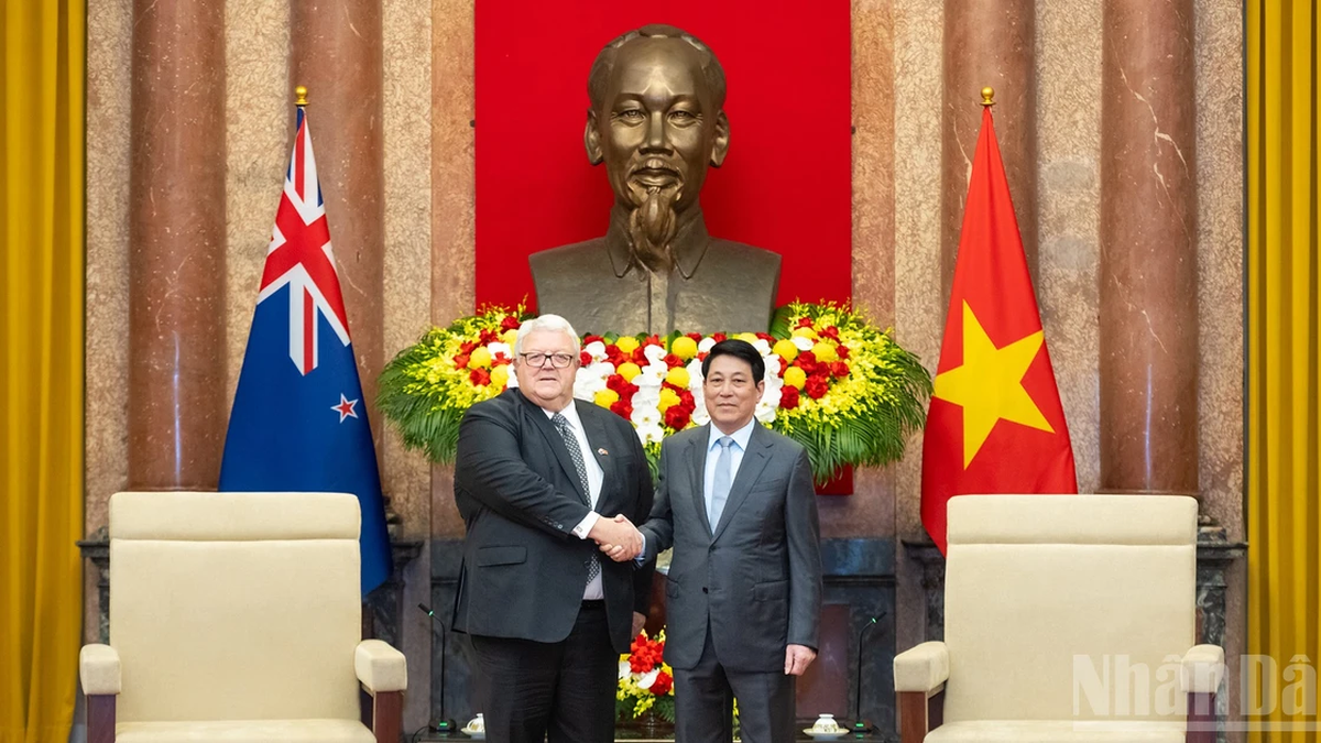 [រូបថត] ប្រធានរដ្ឋ Luong Cuong ទទួលជួបប្រធានសភា New Zealand លោក Gerry Brownlee
