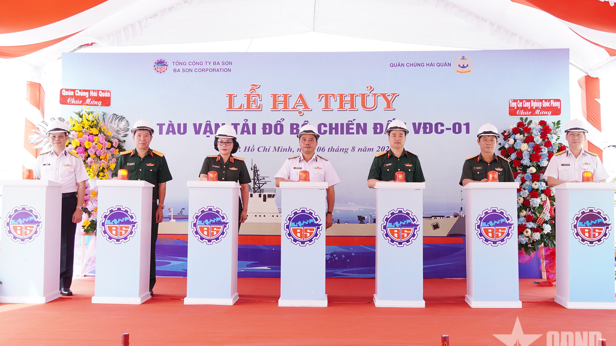 Ba Son Corporation held the launching ceremony of a military transport ship.