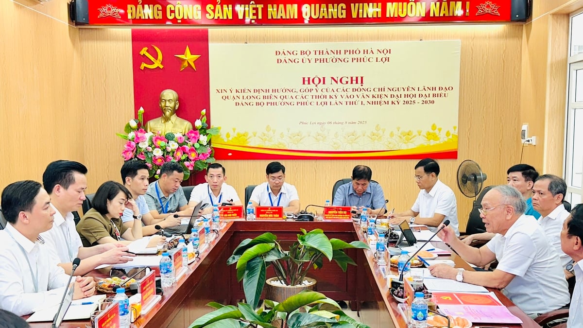 Phuc Loi Ward contributes comments on the draft Political Report to be submitted to the 1st Ward Party Congress, term 2025-2030