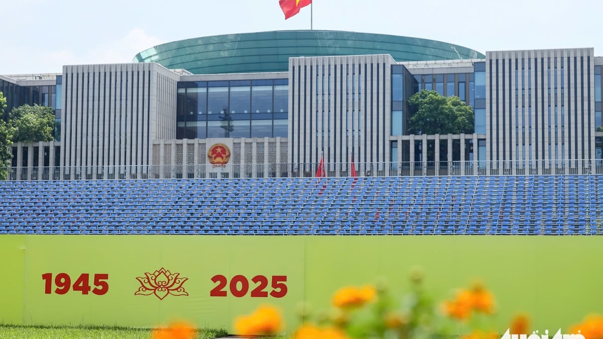 Panoramic view of the 30,000-seat grandstand serving the National Day celebration on September 2