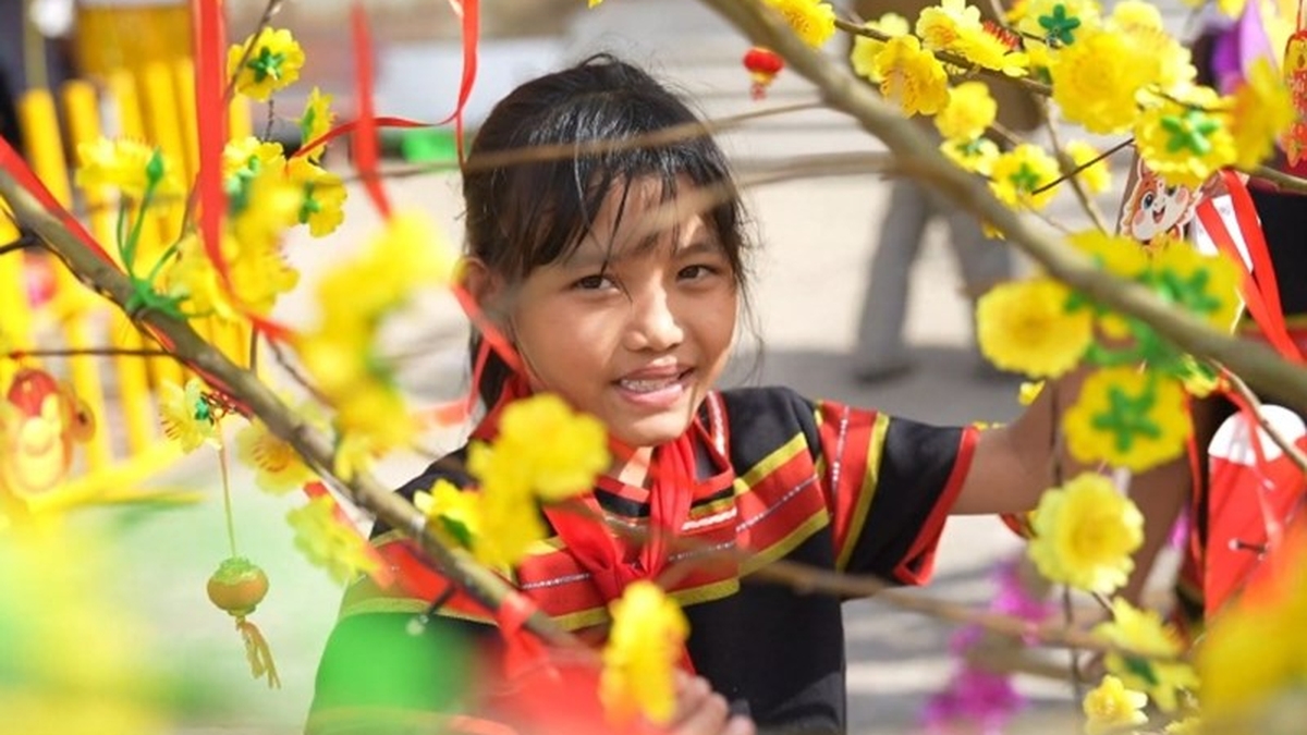 De lente in de ogen van kinderen in de hooglanden van Da Nang.