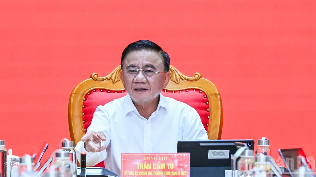 [Ảnh] Thường trực Ban Bí thư Trần Cẩm Tú chủ trì Hội nghị Ban Thường vụ Đảng ủy các cơ quan Đảng Trung ương