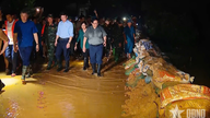 Premiärminister Pham Minh Chinh inspekterar och leder insatserna vid större översvämningar och säkerställer människornas säkerhet i Trung Gia, Hanoi.