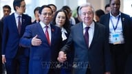 Thủ tướng Phạm Minh Chính và Tổng Thư ký Liên hợp quốc dự Họp báo Lễ mở ký Công ước Hà Nội