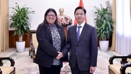Biträdande utrikesminister Ngo Le Van tar emot Venezuelas biträdande utrikesminister.