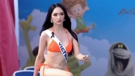 Huong Giang dengan percaya diri memamerkan pakaian renangnya di Miss Universe 2025.