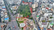 A close-up view of the Sen Hong stage before it becomes a metro parking lot.