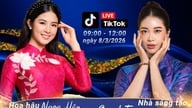 Miss Vietnam Ngoc Han og TikTokeren Quynh Trang livestreamer 'Vitamiske produkters vitalitet'