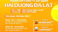 Turnamen Tenis Lam Dong pada tanggal 11-12 April menggalang dana untuk mendukung siswa kurang mampu agar dapat bersekolah.