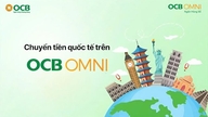 Instruktioner til online overførsel af internationale penge ved hjælp af OCB OMNI-appen.