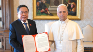 [Photo] Le président de l'Assemblée nationale, Tran Thanh Man, reçoit le pape Léon XIV