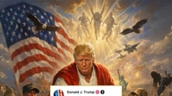 Trump veroorzaakt controverse door een foto te plaatsen van een AI die op Jezus lijkt.