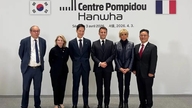 Den franske præsident besøger Centre Pompidou Hanwha-museet.