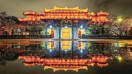 The mystical imperial palace "awakens" the Citadel at night.