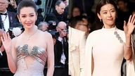 Jun Ji Hyun ve Li Bingbing, Cannes kırmızı halısında güzellik yarışına girdi.