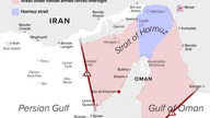 Iran har offentliggjort et kort over det IRGC-kontrollerede område i Hormuzstrædet.