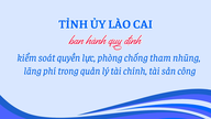 Lao Cai Provincial Party Committee har udstedt regler om magtkontrol og forebyggelse af korruption og spild i forvaltningen af ​​offentlige finanser og aktiver.
