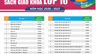 2026-2027年度の高校教科書の価格表。