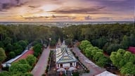 Forbløffende syn: Titusenvis av fugler søker tilflukt i et gammelt tempel i Mekongdeltaet.