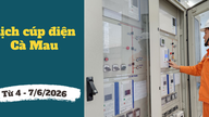 Tidsplan for strømafbrydelser i Ca Mau fra 4.-7. juni 2026: Strømafbrydelser i løbet af dagen i mange boligområder.