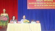 A Delegação nº 1 do Conselho Popular Provincial reuniu-se com eleitores no distrito de Thanh Duc.