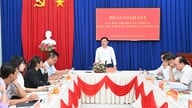 Zástupce tajemníka provinčního výboru strany Nguyen Thanh Hai spolupracuje se stranickým výborem okresu Hoa Thanh.
