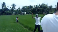 Bilder på vietnamesiska risfält i den legendariska musikvideon till VM.