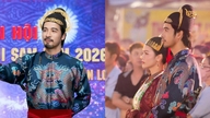 Doan Minh Tai personifica a figura lendária Thoai Ngoc Hau no Festival Via Ba Chua Xu.