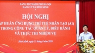 Meningkatkan keupayaan digital untuk pegawai di komune Binh Minh.